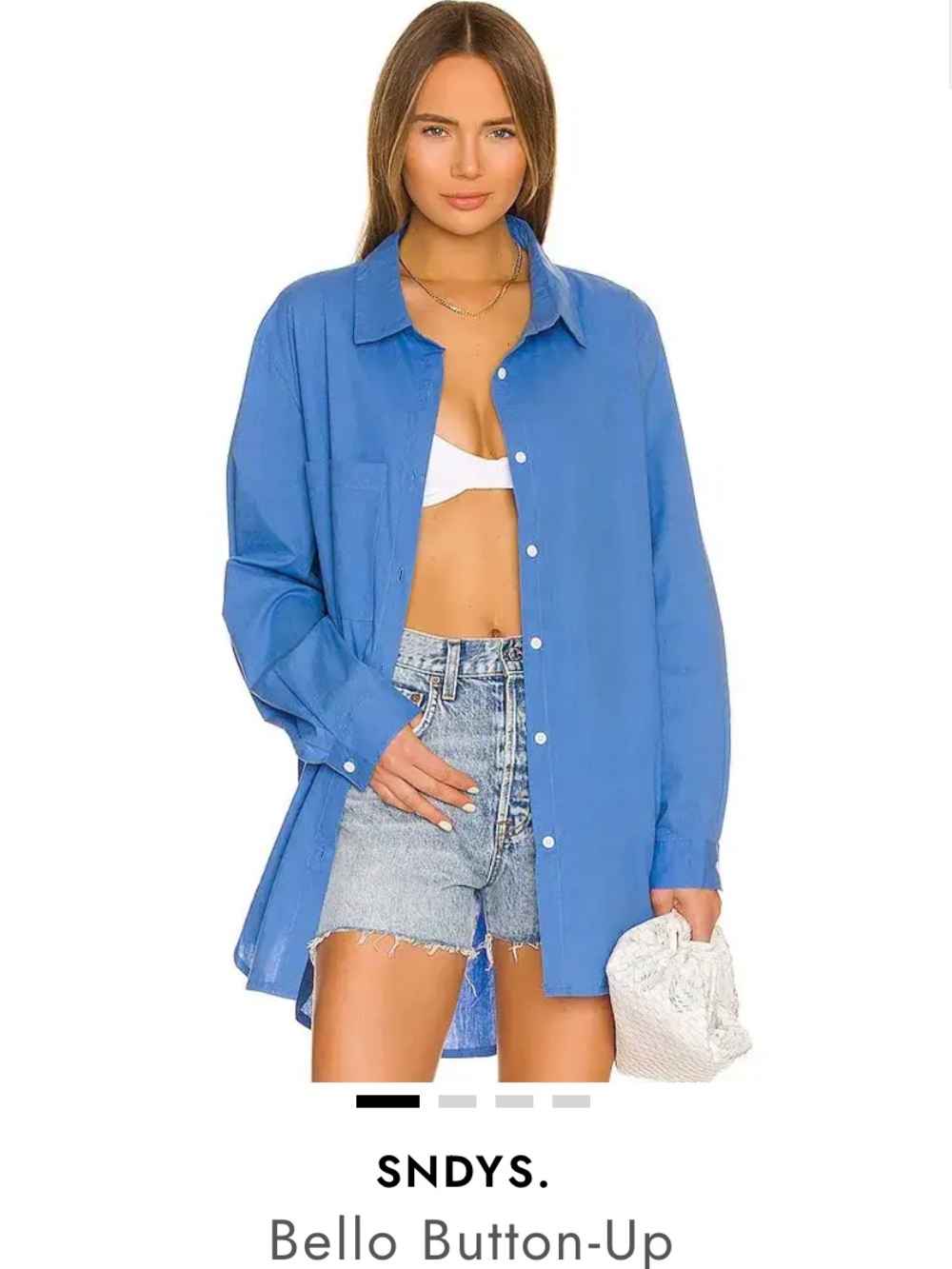 SNDYS Bello Relaxed Button-Down Shirt — Blue